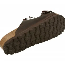 Zueco De Calzamedi De Doble Tira Ajustable En Piel Engrasada Y Planta Anatomica De Descanso